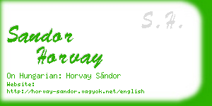 sandor horvay business card